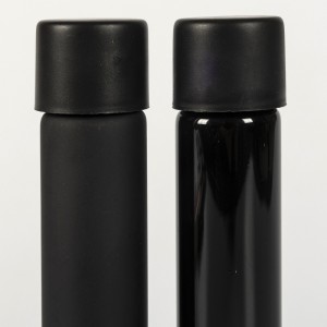 Matt Black 116mm Glass Pre-Roll Tube with Moisture Proof Lid