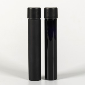 Matt Black 116mm Glass Pre-Roll Tube with Moisture Proof Lid