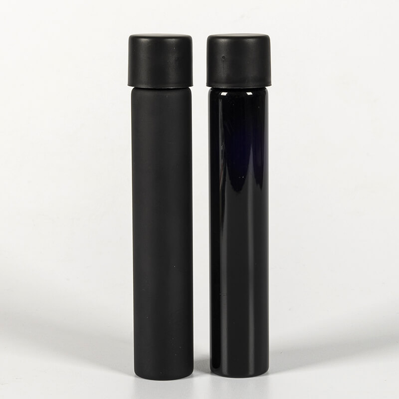 Matt Black 116mm Glass Pre-Roll Tube with Moisture Proof Lid Featured Image