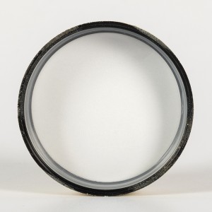 MBK 2oz clear straight side glass jar with Smooth Black CR Lid