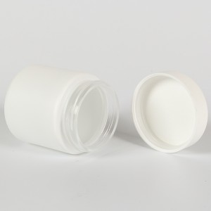 3.5G Straight Side White Glass Jar with Childproof Lid