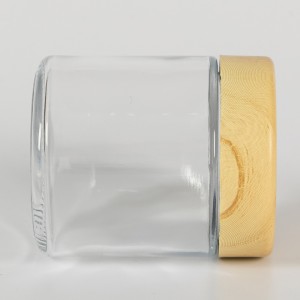 MBK 2oz clear straight side glass jar with Smooth Black CR Lid