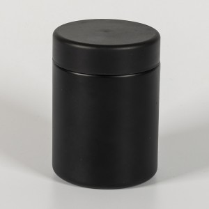 MBK 4OZ Wide Mouth Black Glass Premium Jar with Matte Black Lid