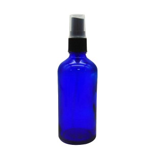MBK 100ml Blue Glass Essential Oil Bottle with Black Mist Sprayer