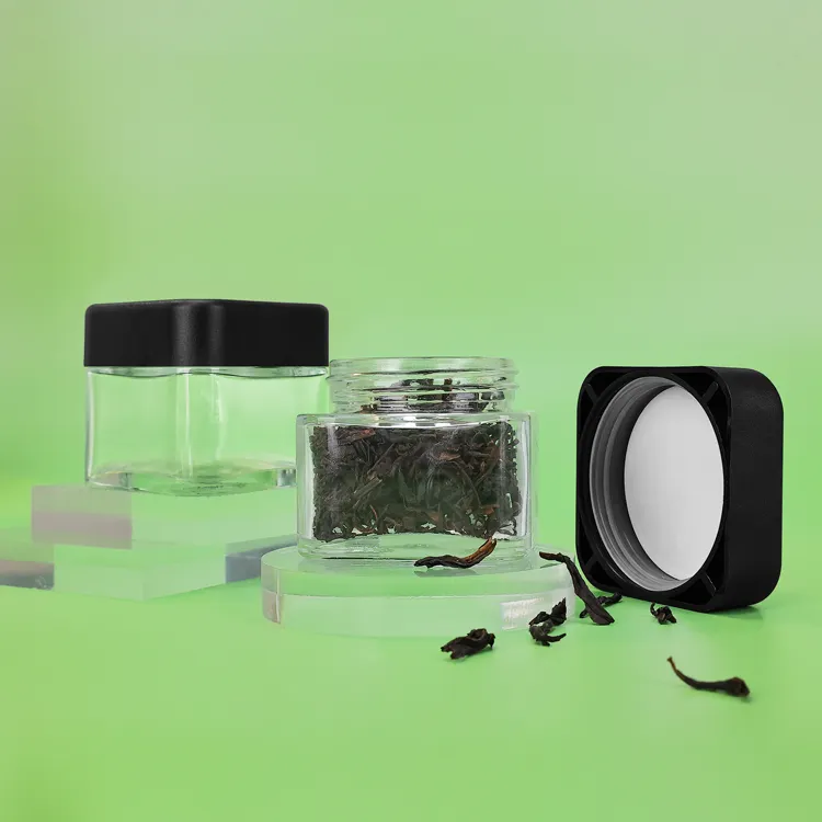 3oz Square Glass Container with Child Resistant Cap