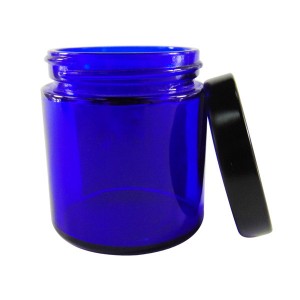 MBK 4OZ Blue Stainless Sighted Glass Jar with Black Airtight Lid – Menbank