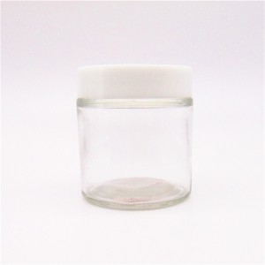 4oz Clear Straight Sided Glass Jar with Black Lid