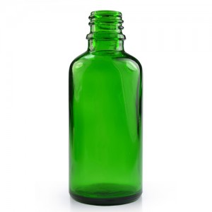 60ml Green Glass Boston Round Bottle with Dropper Lid