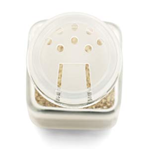4OZ Mini Square Glass Spice Bottle with Silver Lid