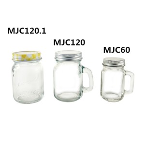 120ml 4oz Small Glass Spice Mason Jar Set with Lid and Handle – Menbank