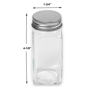 4OZ Mini Square Glass Spice Bottle with Silver Lid