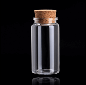 Borosilicate Small Glass Bottle with Cork Stopper for Wedding Favor