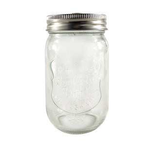 16OZ Glass Mason Jar With Stainless Steel Vacuum Lids