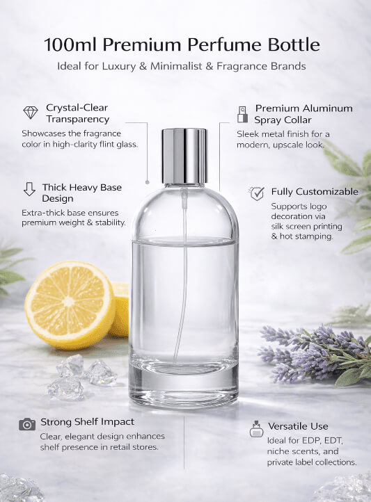 100 ml Luxury Round Glass Perfume Spray Bottle  (10)