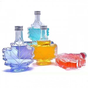 Canada 70ml 100ml 250ml maple leaf shape glass bottle