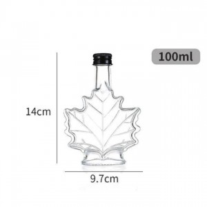 Canada 70ml 100ml 250ml maple leaf shape glass bottle