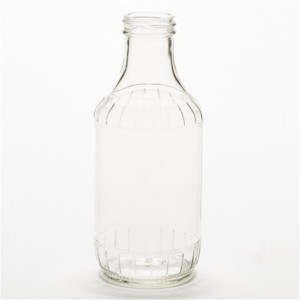 16 oz BBQ clear glass sauce bottle