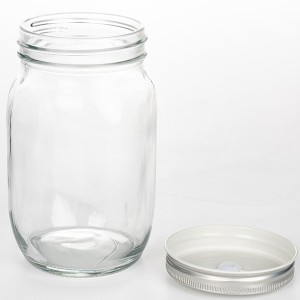 Wide Mouth Plain 32OZ Glass Mason Jar with Stainless Steel Lid