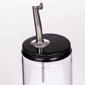 16OZ Boroslicate Glass Drinking Bottle with Pouring Lid