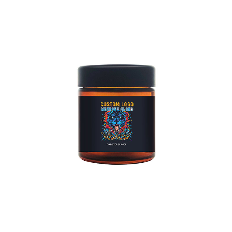 3.5g Labelled Premium Amber Glass Jar with Black Childproof Lid Featured Image
