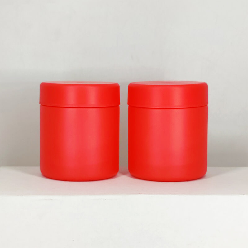 3OZ Red Straight Glass Jar with Childproof Lid Featured Image