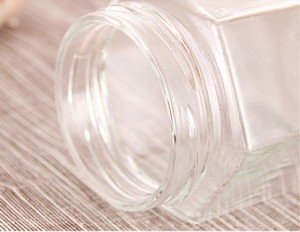 9oz Hexagonal Glass Honey Canning Jar with Lug Lid