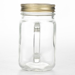 MBK Packaging Promotion 16oz Glass Mason Jar with Handle for Drinking