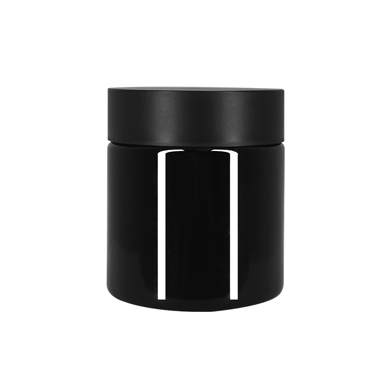 3.5g/3oz-Whole-Black-Child-Resistant-Glass-Flower-Packaging-with-CR-Lid Featured Image