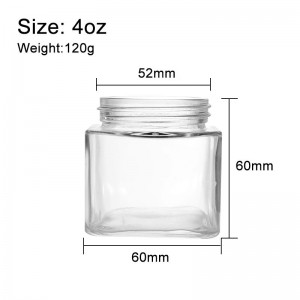 4 oz Clear Glass Square Jars with CR Caps
