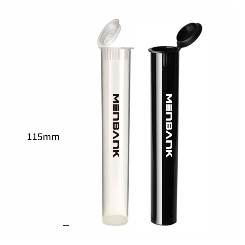 115mm Clear Tech-line Plastic Pre-Roll Tube with Pop Top Lid Featured Image