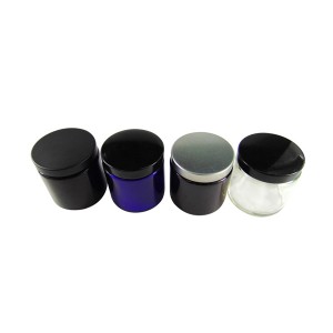 MBK Packaging 4oz clear straight side glass jar with metal lid