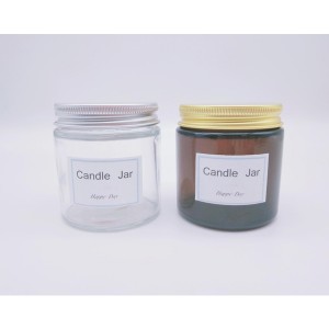 MBK Packaging 4oz clear straight side glass jar with golden alumiumum lid