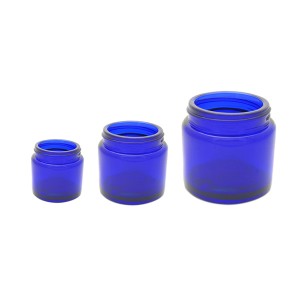 60ml 2OZ Cobalt Blue Glass Jar with Gold Metal Lid