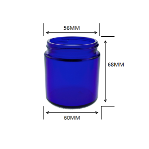 MBK 4OZ Blue Stainless Sighted Glass Jar with Black ABS Lid