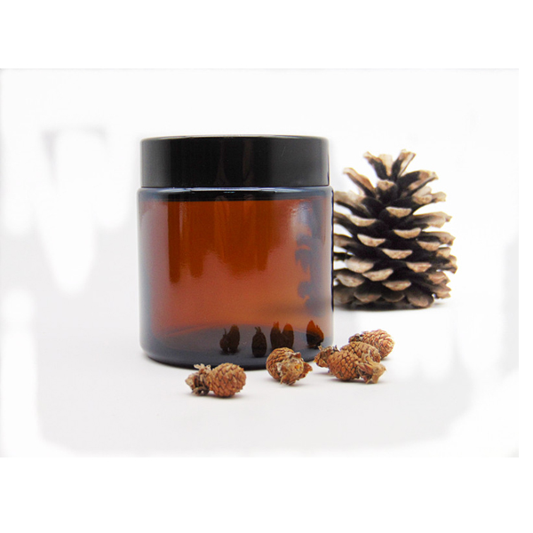 Chinese wholesale Amber Glass Jar - MBK Packaging 4oz amber straight side glass jar with blcak ABS lid – Menbank