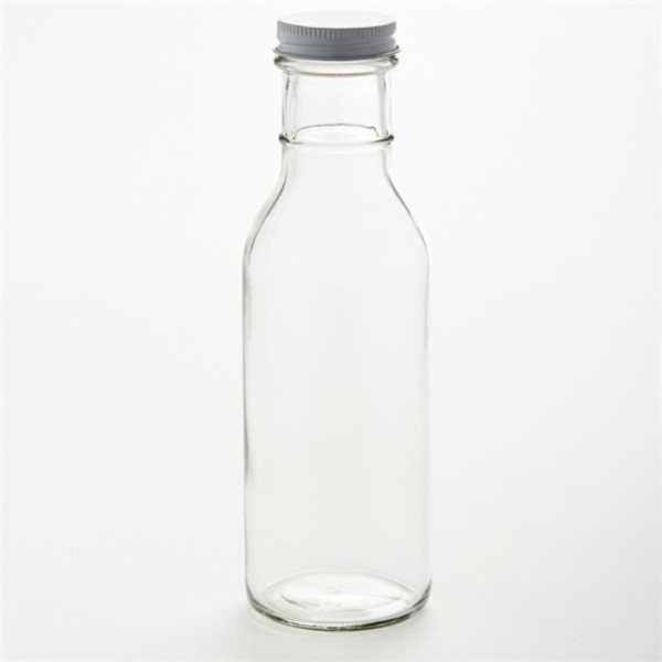 Pack of 6 Clear Glass Beverage/Sauce Bottles 12 Oz