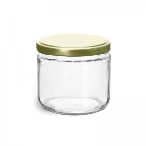 12OZ Round Glass Canning Jar with Plastisol Lined Lug Caps