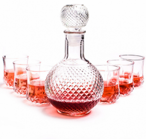 European Whisky Carafe Glass Scotch Decanter with Stopper