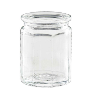 Vintage mini 1.2oz octagonal glass jar 