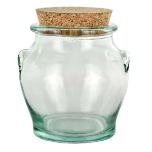 Factory Price Seed Jar – 8.5oz recycled honey glass jar with cork – Menbank