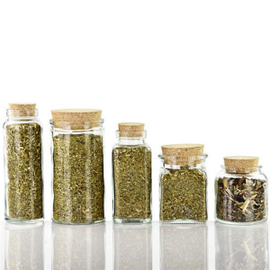 1.5OZ Flint Square Glass Bottle with Cork