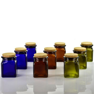 1.5OZ Flint Square Glass Bottle with Cork