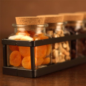 1.5OZ Flint Square Glass Bottle with Cork