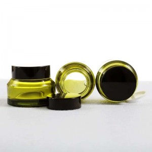 15g 30g 50g Olive Green Shoulder Cosmetic Glass Cream Jar