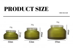 15g 30g 50g Olive Green Shoulder Cosmetic Glass Cream Jar
