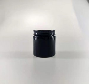 4OZ Black Glass Jar with Black Metal Lid