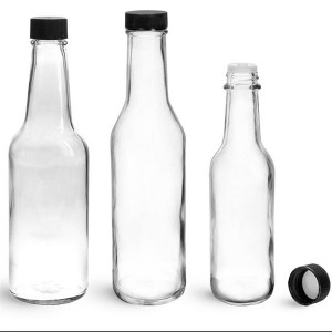 5oz Woozy Round Glass Bottle with Plastic Lid