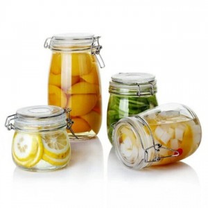 16OZ 500ml Clear Glass Clip Jar for Food Stoarge