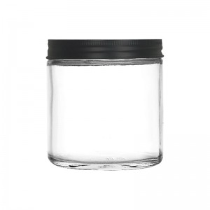16oz-Clear/Amber-Straight-Sided-Glass-Jar
