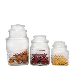 China Supplier Large 1.5L Vintage Glass Cookie Jars Container